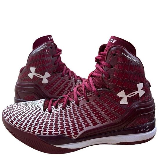 Under Armour Clutchfit Drive 3 Red Burgundy Basketball Athletic Shoes Size 8 - Picture 3 of 12